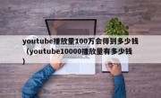 youtube播放量100万会得到多少钱（youtube10000播放量有多少钱）