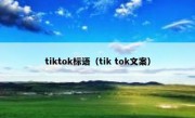 tiktok标语（tik tok文案）