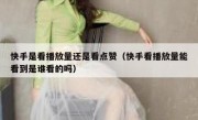 快手是看播放量还是看点赞（快手看播放量能看到是谁看的吗）