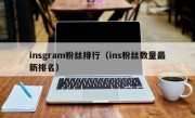 insgram粉丝排行（ins粉丝数量最新排名）