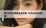 第三方代付通道怎么开通（三方api代付通道）
