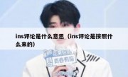 ins评论是什么意思（ins评论是按照什么来的）