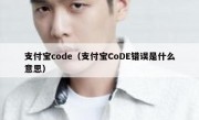 支付宝code（支付宝CoDE错误是什么意思）