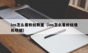 ins怎么看粉丝数量（ins怎么看粉丝增长明细）