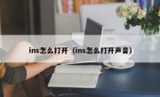 ins怎么打开（ins怎么打开声音）