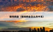 推特网业（推特网业怎么改中文）