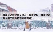 抖音自己评论删了别人还能看见吗（抖音评论别人删了我自己还能看到吗）