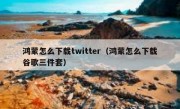 鸿蒙怎么下载twitter（鸿蒙怎么下载谷歌三件套）