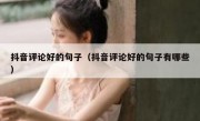 抖音评论好的句子（抖音评论好的句子有哪些）