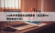 ins粉丝数量排名在哪里看（怎么看ins粉丝数到个位）