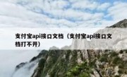 支付宝api接口文档（支付宝api接口文档打不开）