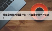 抖音涨粉丝网站是什么（抖音涨粉丝有什么用）