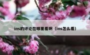 ins的评论在哪里看啊（ins怎么看）