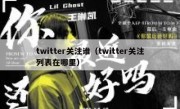 twitter关注谁（twitter关注列表在哪里）