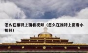 怎么在推特上面看视频（怎么在推特上面看小视频）