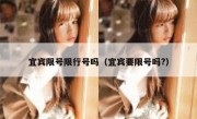 宜宾限号限行号吗（宜宾要限号吗?）