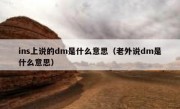 ins上说的dm是什么意思（老外说dm是什么意思）
