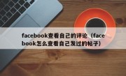 facebook查看自己的评论（facebook怎么查看自己发过的帖子）