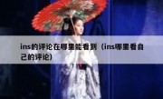 ins的评论在哪里能看到（ins哪里看自己的评论）