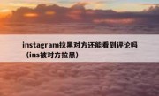 instagram拉黑对方还能看到评论吗（ins被对方拉黑）