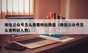 微信公众号怎么查看粉丝数量（微信公众号怎么查粉丝人数）