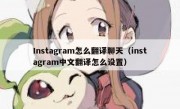 Instagram怎么翻译聊天（instagram中文翻译怎么设置）