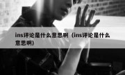 ins评论是什么意思啊（ins评论是什么意思啊）
