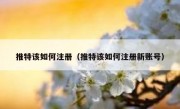 推特该如何注册（推特该如何注册新账号）
