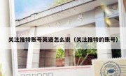 关注推特账号英语怎么说（关注推特的账号）