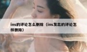 ins的评论怎么删除（ins发出的评论怎样删除）
