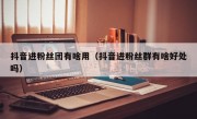 抖音进粉丝团有啥用（抖音进粉丝群有啥好处吗）