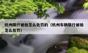 杭州限行被拍怎么处罚的（杭州车辆限行被拍怎么处罚）