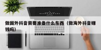 做国外抖音需要准备什么东西（做海外抖音赚钱吗）
