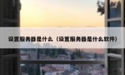 设置服务器是什么（设置服务器是什么软件）
