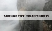 为啥推特看不了推文（推特看不了所有推文）