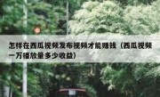 怎样在西瓜视频发布视频才能赚钱（西瓜视频一万播放量多少收益）