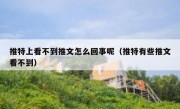 推特上看不到推文怎么回事呢（推特有些推文看不到）