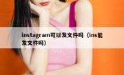 instagram可以发文件吗（ins能发文件吗）