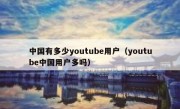 中国有多少youtube用户（youtube中国用户多吗）