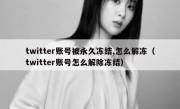 twitter账号被永久冻结,怎么解冻（twitter账号怎么解除冻结）