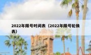 2022年限号时间表（2022年限号轮换表）