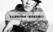 怎么查限行时间（查询是否限行）