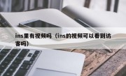 ins里有视频吗（ins的视频可以看到访客吗）
