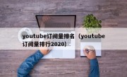 youtube订阅量排名（youtube订阅量排行2020）