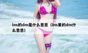 ins的dm是什么意思（ins里的dm什么意思）