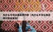 为什么不可以用花呗付款（为什么不可以用花呗付款给朋友）