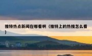 推特热点新闻在哪看啊（推特上的热搜怎么看）