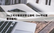 ins上可以看到访客记录吗（ins可以查看访客吗）
