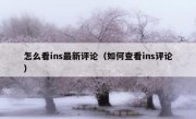 怎么看ins最新评论（如何查看ins评论）