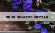 推特设置（推特设置生日 出错了怎么办）